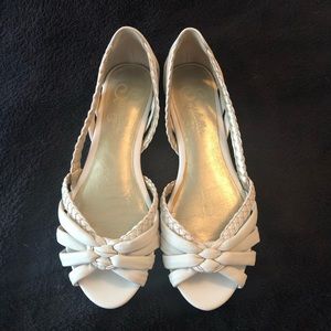 Seychelles White Braided Flats